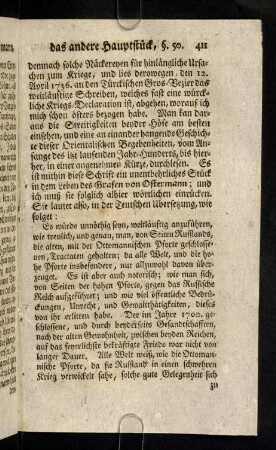 411-419, Es wuerde unnoethig seyn, weitlaeuftig anzufuehren ...