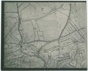Verkehrs- und Bebauungsplan, Prag-Strischkau (Střížkov): Planzeichnung von Střížkov, Kobylisty, Liben und Nové Ďáblice