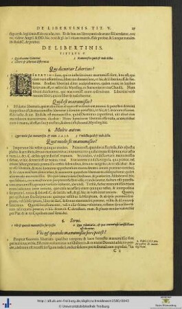 Titulus V. De Libertinis.