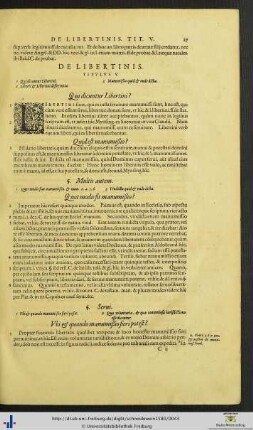 Titulus V. De Libertinis.