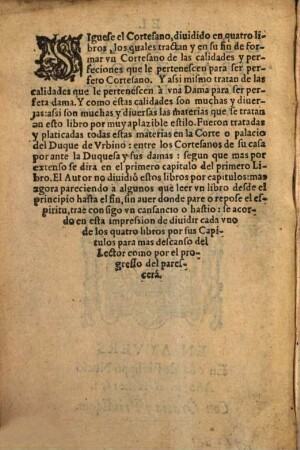 Libro llamado el Cortesano