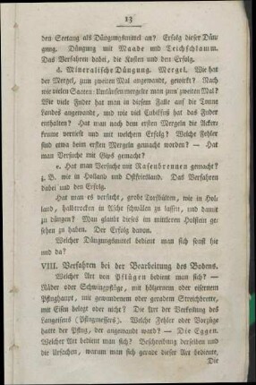 VIII. Verfahren bei der Bearbeitung des Bodens.