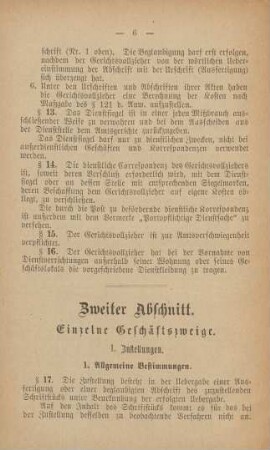 Zweiter Abschnitt. Einzelne Geschäftszweige