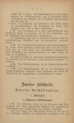 Zweiter Abschnitt. Einzelne Geschäftszweige