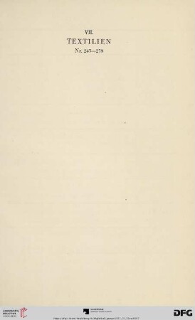 VII. Textilien (Nr. 245-258)