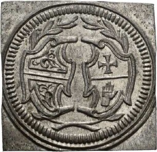 Medaillenklippe der Reichsstadt Schwäbisch Hall auf die erste Säkularfeier des Westfälischen Friedens, 1748