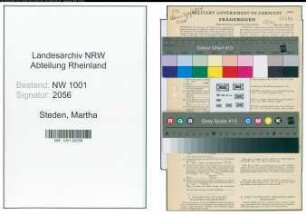 Entnazifizierung Martha Steden, geb. 08.11.1897 ()