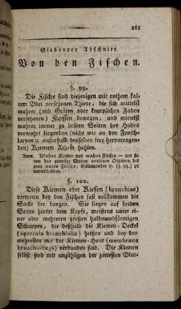 Siebenter Abschnitt. Von den Fischen