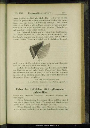 Ueber das Aufkleben höchstglänzender Aristobilder