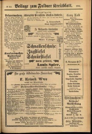 Zweite Ausgabe vom Donnerstag, den 20. Dezember 1894.