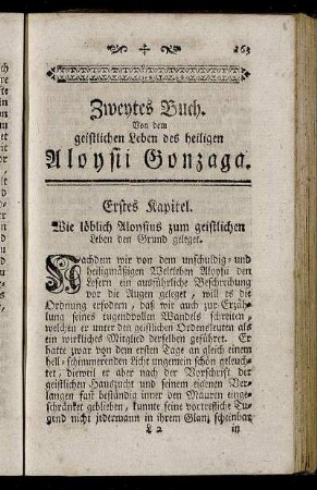 Zweytes Buch. Von dem geistlichen Leben des heiligen Aloysii Gonzaga.