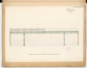 Architektonische Formgebung der Unterführungen der Berliner Stadtbahn Monatskonkurrenz März 1880: Aufriss Seitenansicht der Brücke 1:50; Maßstabsleiste