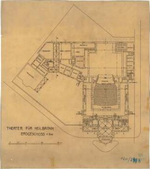 Fischer, Theodor; Heilbronn; Stadt-Theater - Grundriss EG