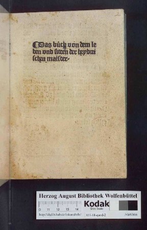 Das buch von dem leben vnd sitten der heydnischen maister