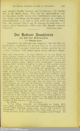 Der Meißner Domklerus zur Zeit der Reformation