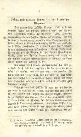 Inhalt und äussere Decoration des hessischen Wappens.