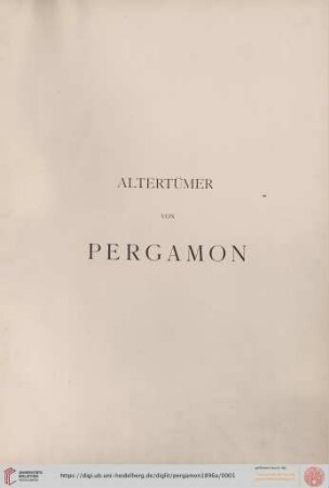 Band IV, Tafeln: Altertümer von Pergamon: Die Theater-Terrasse