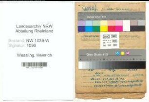 Entnazifizierung Heinrich Wessling , geb. 01.04.1903 (Dekorateur)