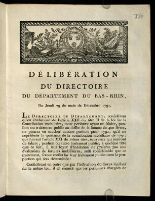 Délibération du Directoire...