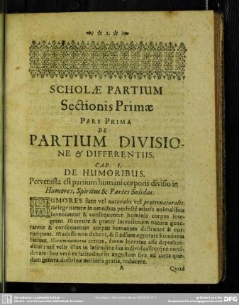 Sectionis Primae