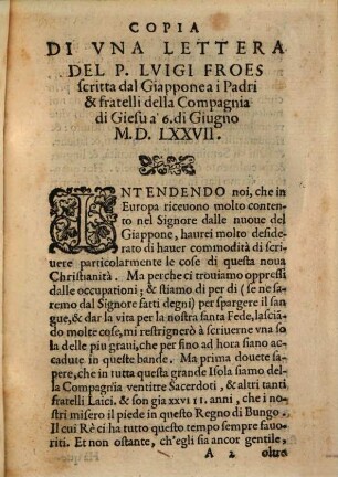 Lettere Del Giappone Dell'Anno M.D.LXXVII. : Scritte Dalli Reverendi Padri della Compagnia di Giesù