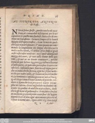Al Signor Gio. Antonio de' Tassi.