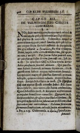 Caput XXI. De Vulnerum Jesu Christi Contrario.