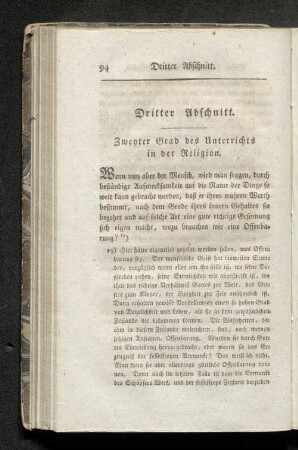 Dritter Abschnitt. Zweyter Grad des Unterrichts in der Religion.