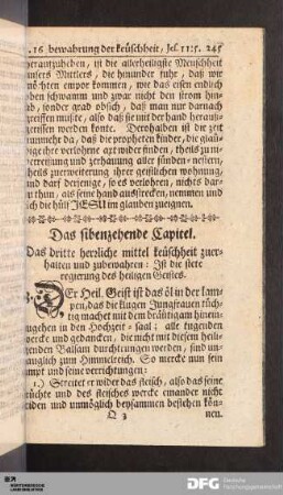 Das sibenzehende Capitel.