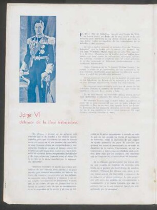 Jorge VI, defensor de la clase trabajadora