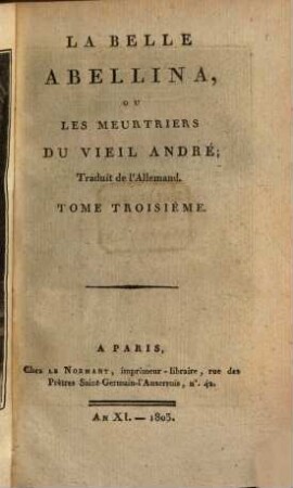 La belle Abellina ou les meurtriers du vieil André, 3