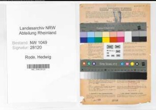 Entnazifizierung Hedwig Rode , geb. 11.11.1910 (Gewerbelehrerin)