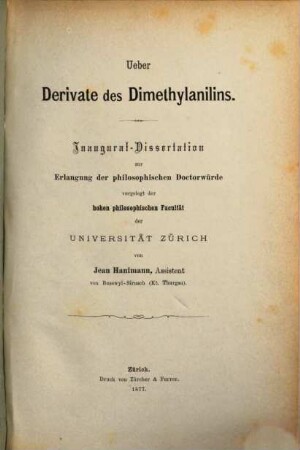 Über Derivate des Dimethylanilins : Inaug. Diss.