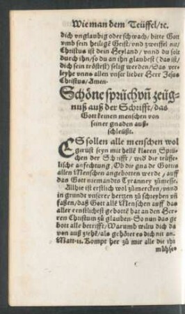 Schöne sprüch und zeügnuß auß der Schrifft ...