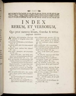 Index rerum, et verborum, in Quo prior numerus librum, secundus & tertius paginam denotat