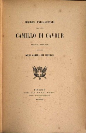 Discorsi parlamentari del Conte Camillo di Cavour : raccolti e pubblicati per ordine della camera dei deputati. 5