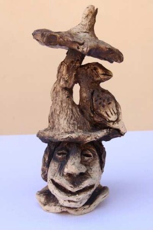Mann und Vogel