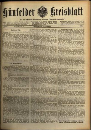 Ausgabe vom Donnerstag, den 25. November 1915.