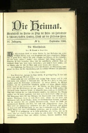 16. Jahrgang. No. 9. September 1906.