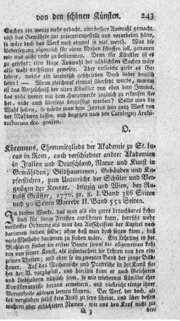 Natur und Kunst in Gemählden, Bildhauereyen, Gebäuden und Kupferstichen. Bd.1.2.