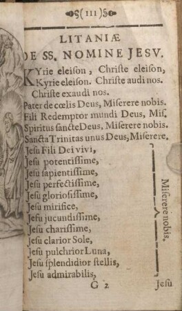 Litaniae De SS. Nomine Jesv.