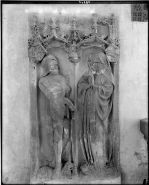 Hirschhorn Karmeliterkirche Sankt Maria Grabstein Hans von Hirschhorn (gestorben 1505) und Irmgard von Handschuhheim (gestorbem 1493)