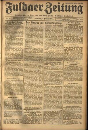 Ausgabe vom Samstag, den 07. Februar 1925.