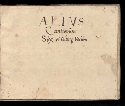 [Georg Otto]: Cantionum. Altus