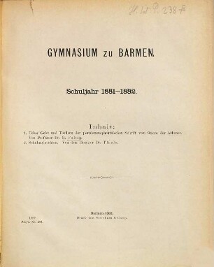 Ueber Geist und Tendenz der pseudoxenophonteischen Schrift vom Staate der Athener