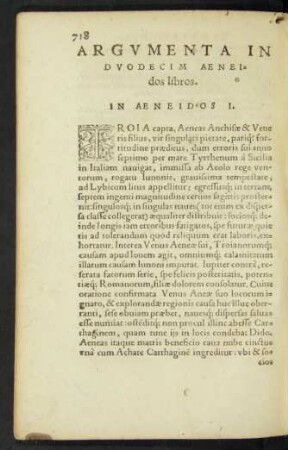 Argumenta In Duodecim Aeneidos libros.
