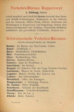 Führer für Rapperswyl und Umgebung