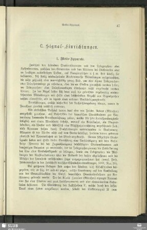 C. Signal-Einrichtungen