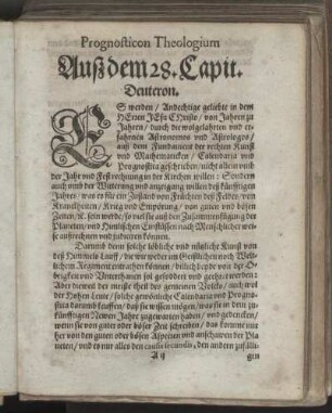 Prognosticon Theologium Auß dem 28. Capit. Deuteron.