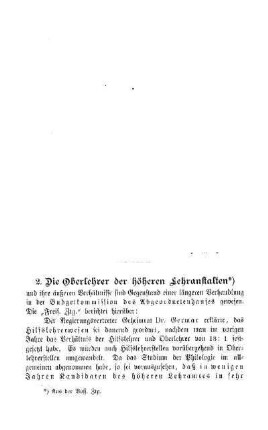Die Oberlehrer der höheren Lehranstalten : Sprechsaal